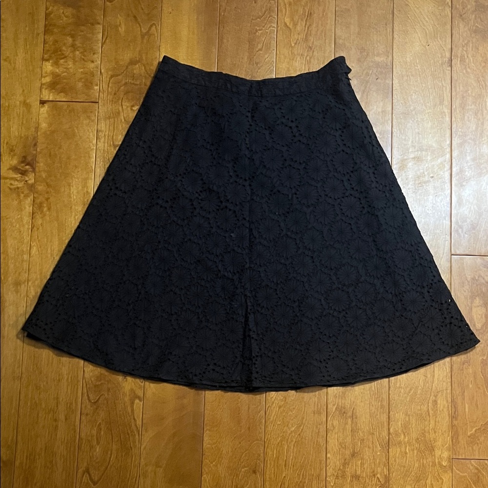 Vintage Y2K Banana Republic Chocolate Brown Eyelet Lace Skirt Sz 10 Boho Grunge